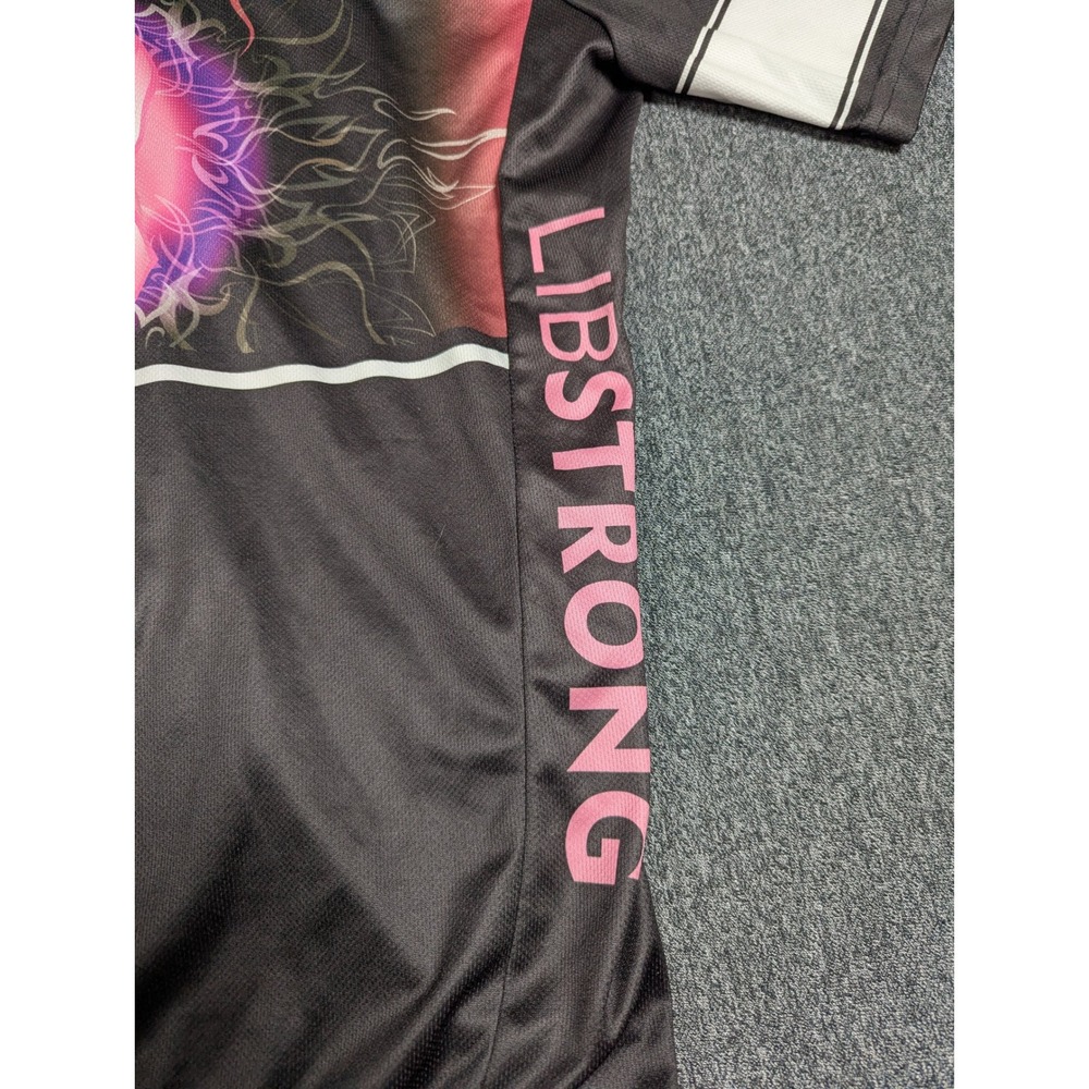 Giordana Womens Libstrong Cycling Jersey Black Pink Ribbon Joshua 1:9 XL - Picture 3 of 9